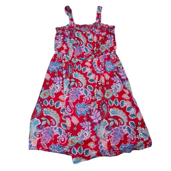 *Talbots Dress Womens Plus 22W Red Paisley Floral Summer Vacation Travel Resort - Picture 5 of 7